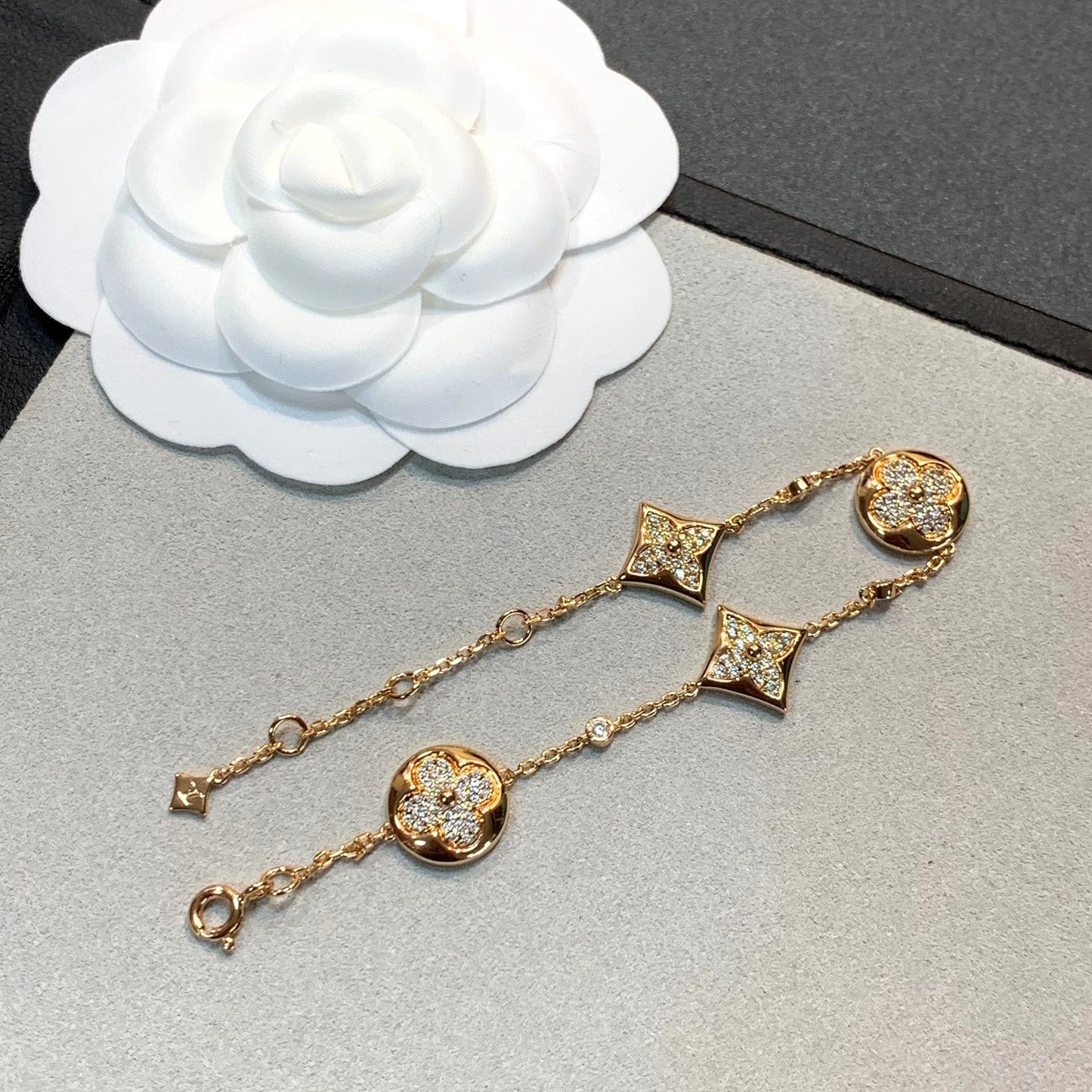 [Rose Tomorrow]STAR AND SUN 4 MOTIFS GOLD DIAMONDS BRACELET