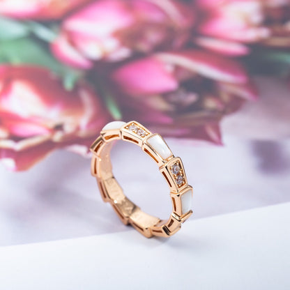 [Rose Tomorrow]SERPENTI RING PINK GOLD DIAMOND MOP 3MM