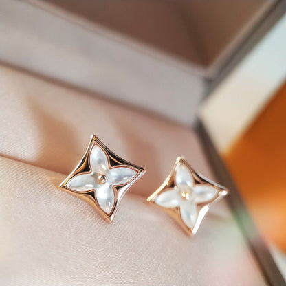 [Rose Tomorrow]STAR MOP PINK GOLD EARRINGS