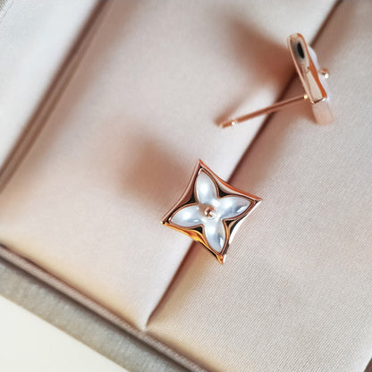 [Rose Tomorrow]STAR MOP PINK GOLD EARRINGS