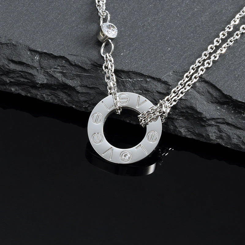 [Rose Tomorrow]LOVE NECKLACE 16MM 2 DIAMONDS