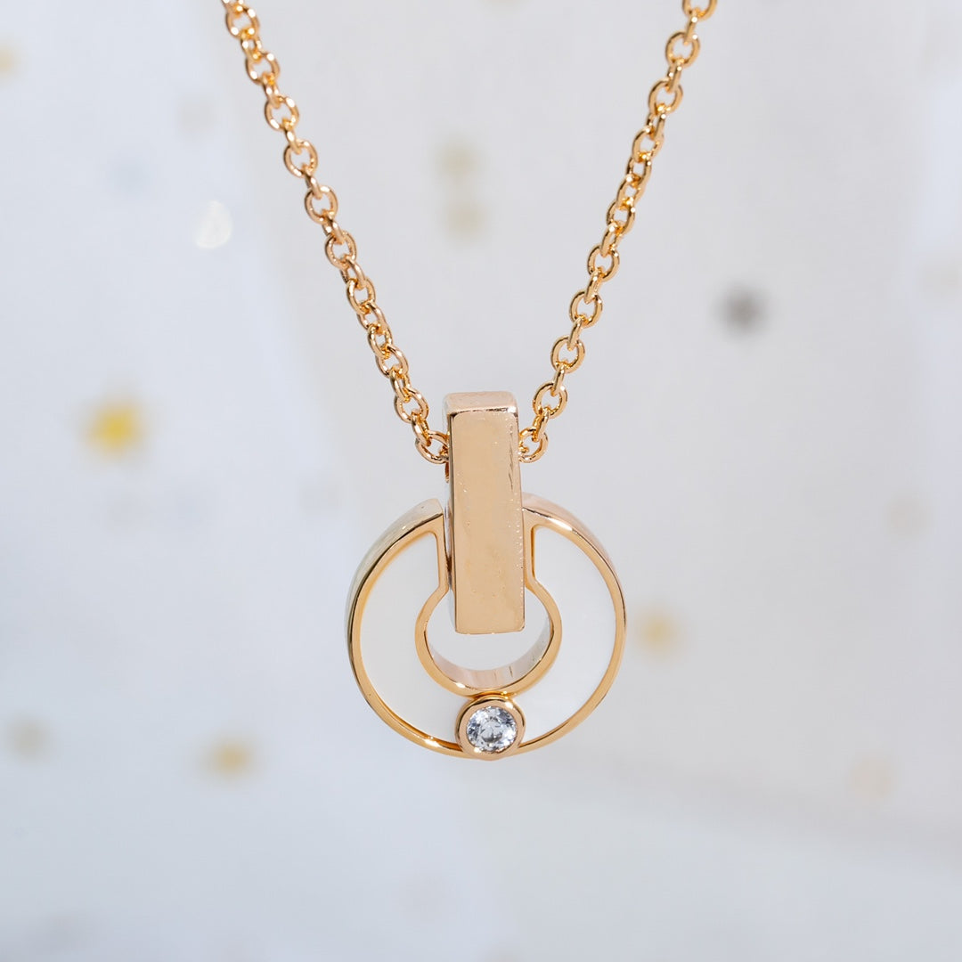 [Rose Tomorrow]GARI NECKLACE PINK GOLD MOP