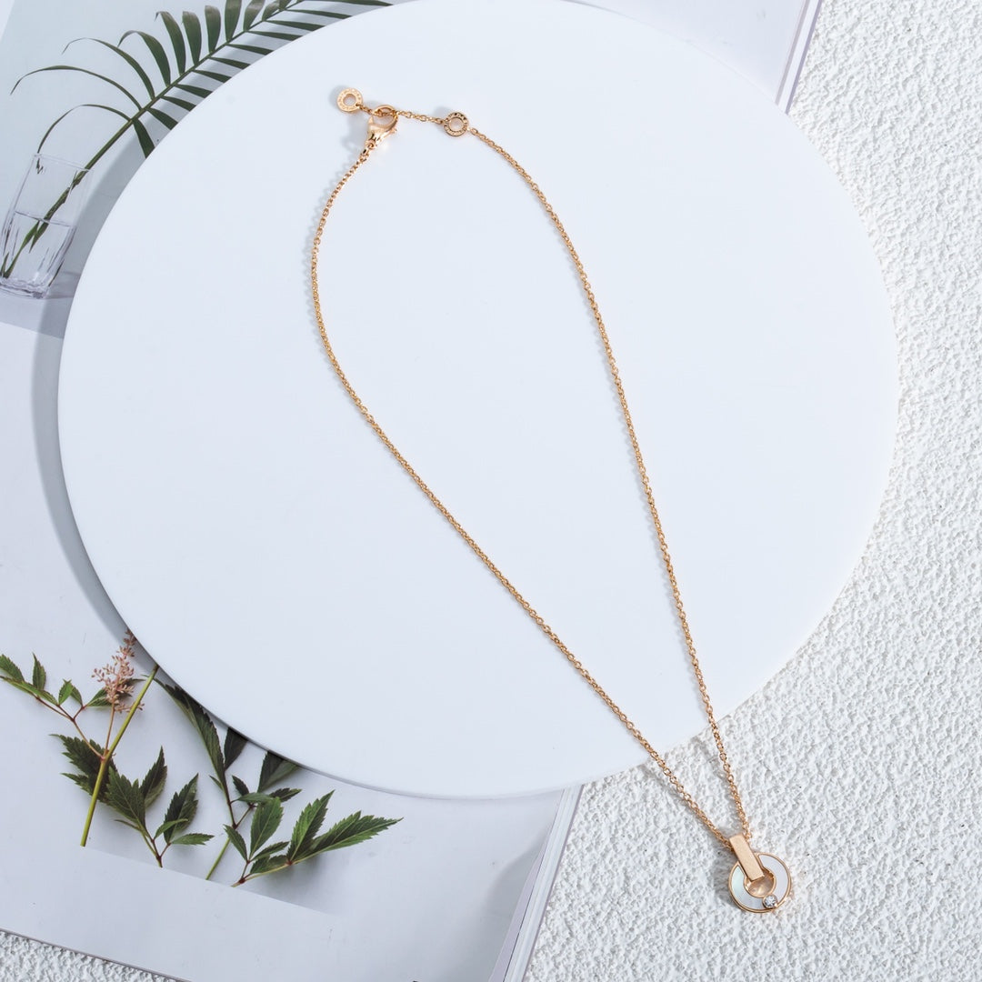 [Rose Tomorrow]GARI NECKLACE PINK GOLD MOP