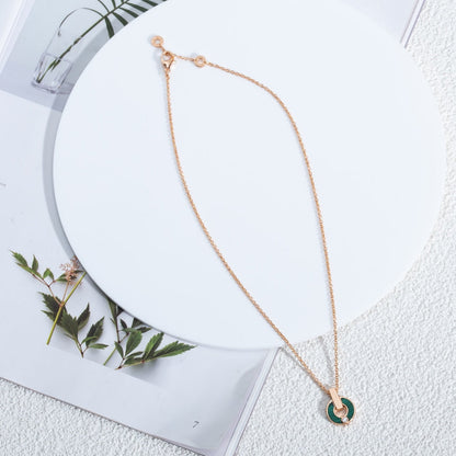 [Rose Tomorrow]GARI NECKLACE PINK GOLD MALACHITE