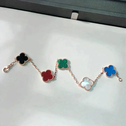 [💎ROSE💎]CLOVER 5 MOTIFS MULTICOLOR  BRACELET