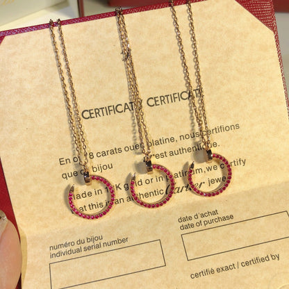 [Rose Tomorrow]JUSTE NECKLACE GOLD RED DIAMONDS