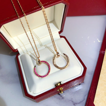 [Rose Tomorrow]JUSTE NECKLACE GOLD RED DIAMONDS