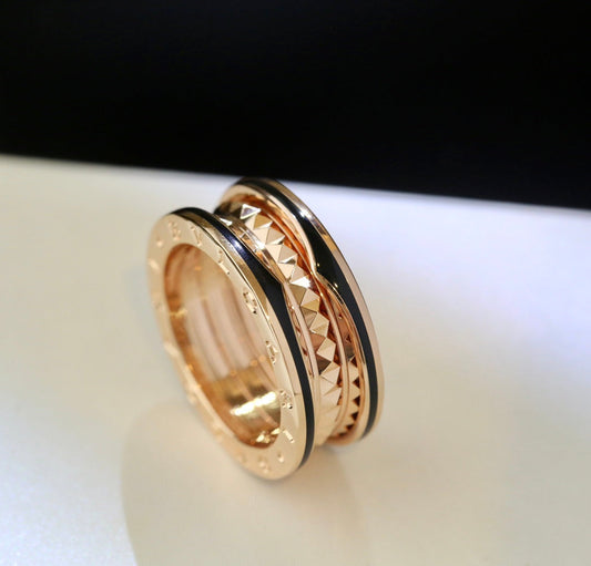 [Rose Tomorrow]ZERO 1 PINK GOLD BLACK CERAMIC RING