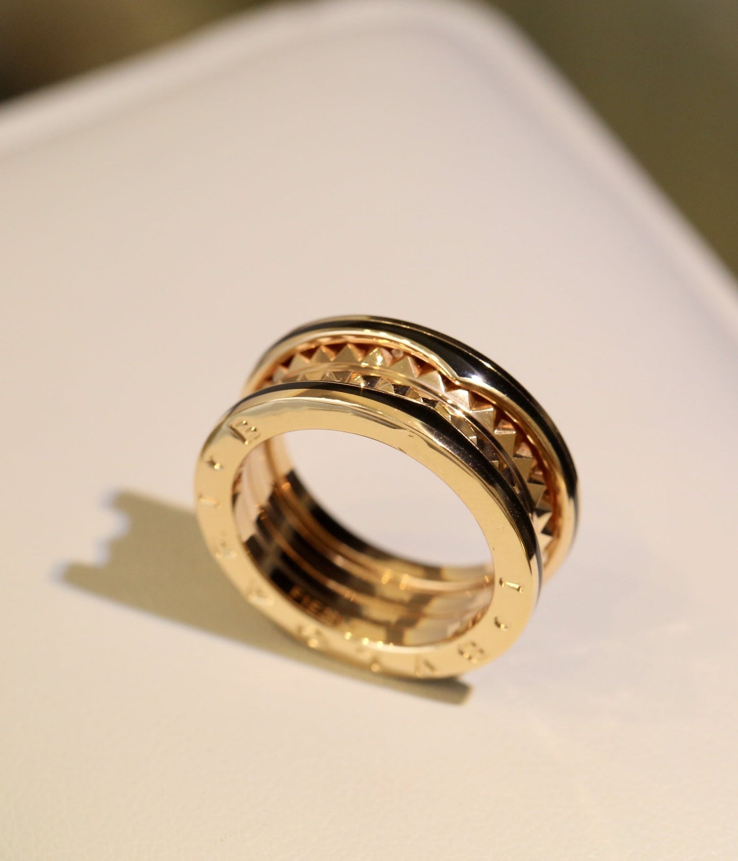 [Rose Tomorrow]ZERO 1 PINK GOLD BLACK CERAMIC RING