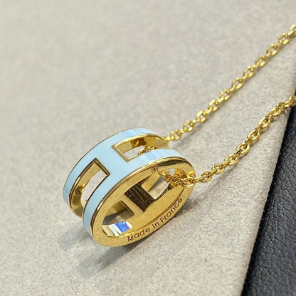 [Rose Tomorrow]POP H LIGHT BLUE NECKLACE