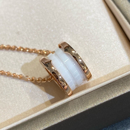 [Rose Tomorrow]ZERO 1 WHITE CERAMIC PINK GOLD NECKLACE