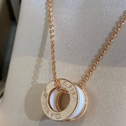 [Rose Tomorrow]ZERO 1 WHITE CERAMIC PINK GOLD NECKLACE