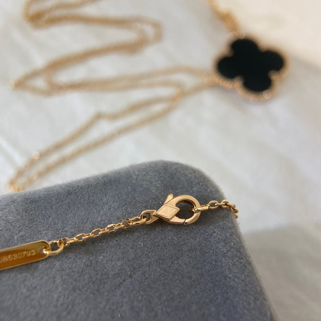 [Rose Tomorrow]CLOVER 25MM NECKLACE GOLD ONYX