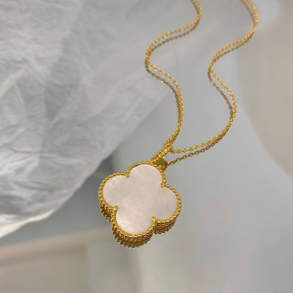 [Rose Tomorrow]CLOVER 25MM MOP LARGE PENDANT NECKLACE