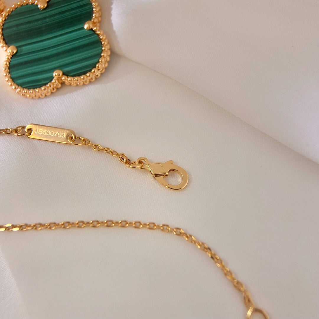 [Rose Tomorrow]CLOVER 25MM MALACHITE GOLD NECKLACE