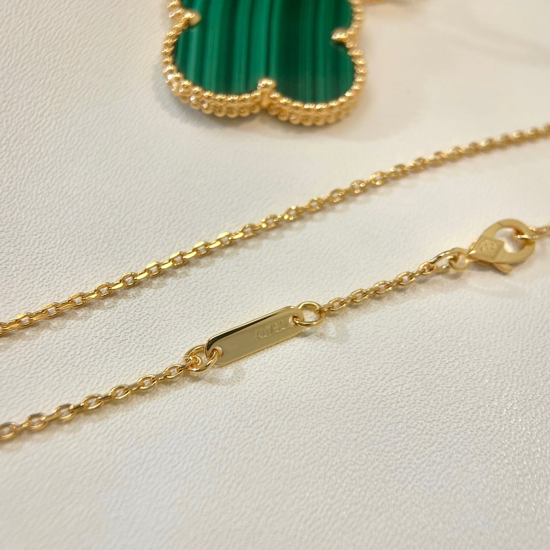 [Rose Tomorrow]CLOVER 25MM MALACHITE GOLD NECKLACE