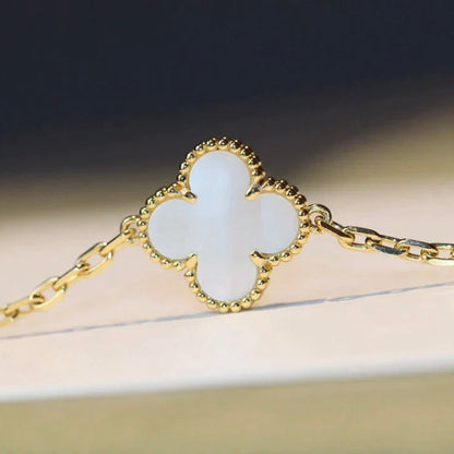 [Rose Tomorrow]CLOVER 20 MOTIFS WHITE MOP NECKLACE