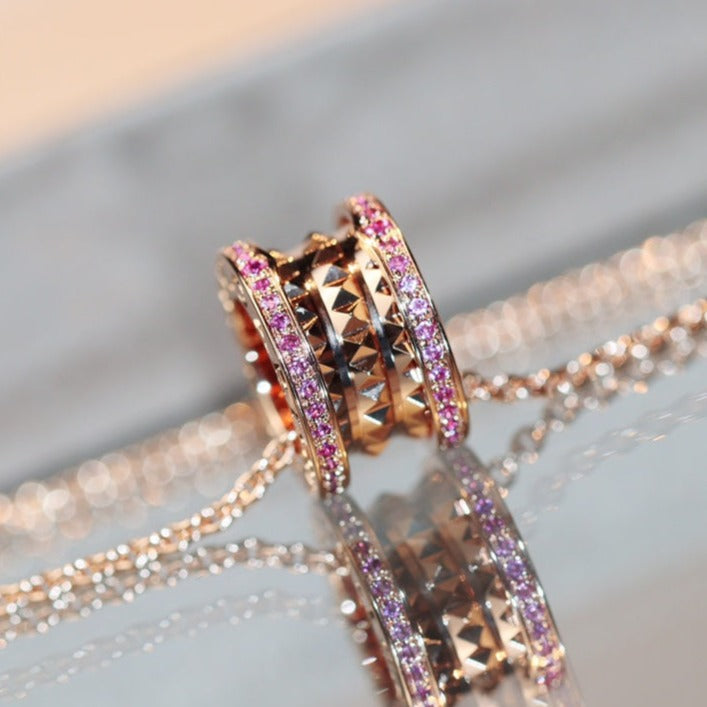 [Rose Tomorrow]ZERO 1 ROCK PINK GOLD PINK DIAMOND NECKLACE