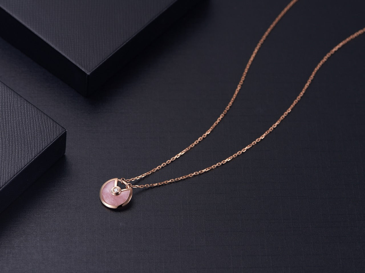 [Rose Tomorrow]AMULETTE ROSE GOLD PINK MOP NECKLACE