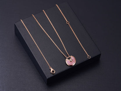 [Rose Tomorrow]AMULETTE ROSE GOLD PINK MOP NECKLACE