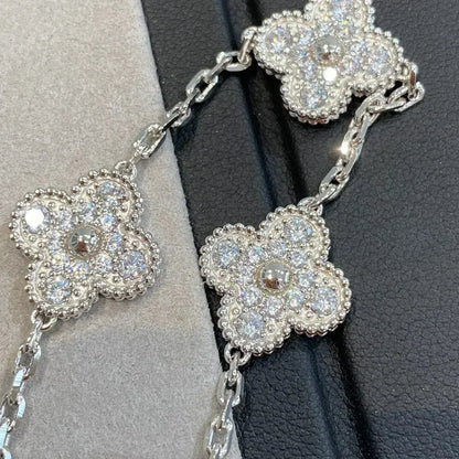 [Rose Tomorrow]CLOVER 5 MOTIFS  DIAMOND BRACELET SILVER