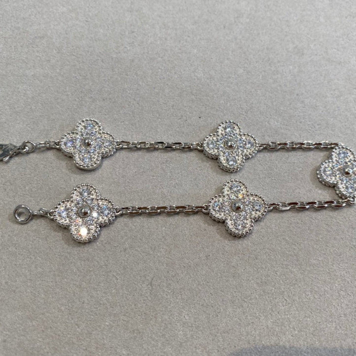 [Rose Tomorrow]CLOVER 5 MOTIFS  DIAMOND BRACELET SILVER