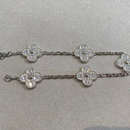 [Rose Tomorrow]CLOVER 5 MOTIFS  DIAMOND BRACELET SILVER