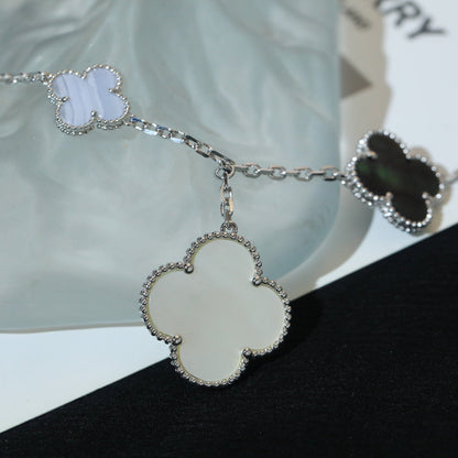 [Rose Tomorrow]CLOVER BRACELET 5 MOTIFS MOP CHALCEDONY SILVER