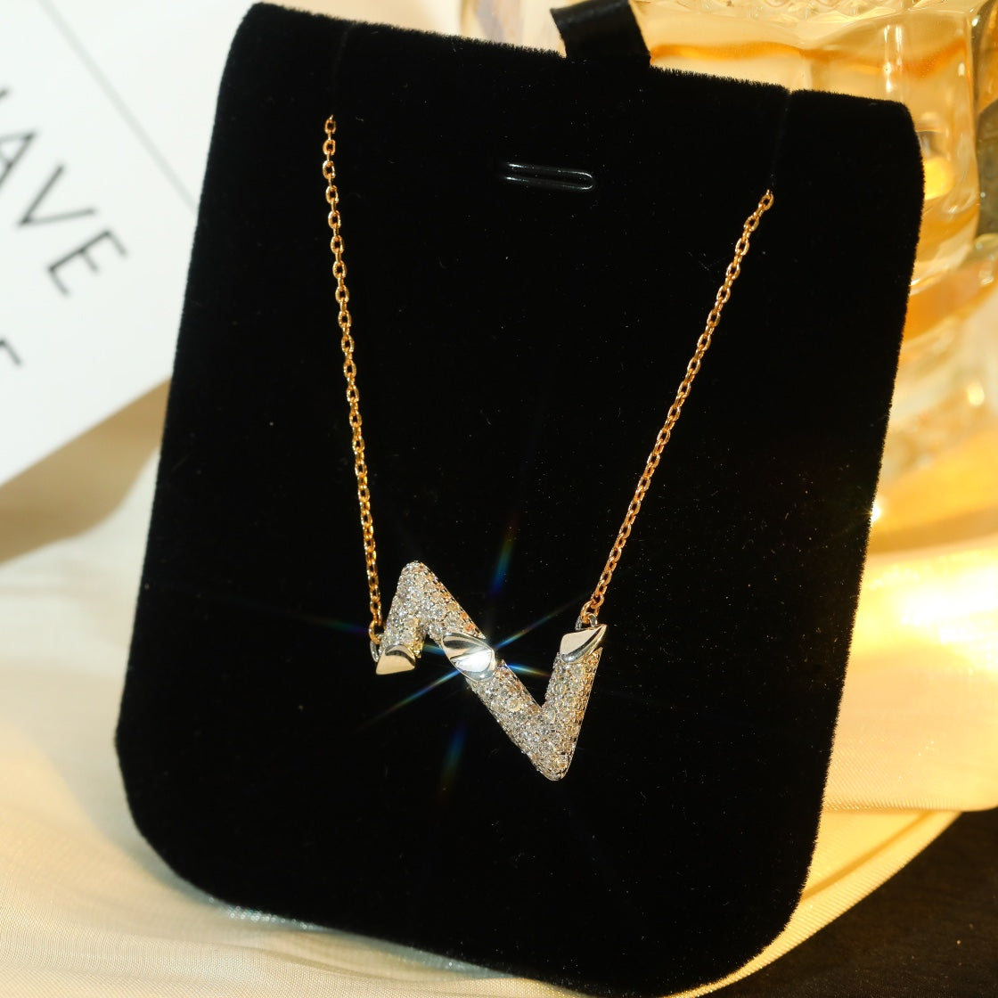 [Rose Tomorrow]VOLT SILVER DIAMOND PEDANT NECKLACE