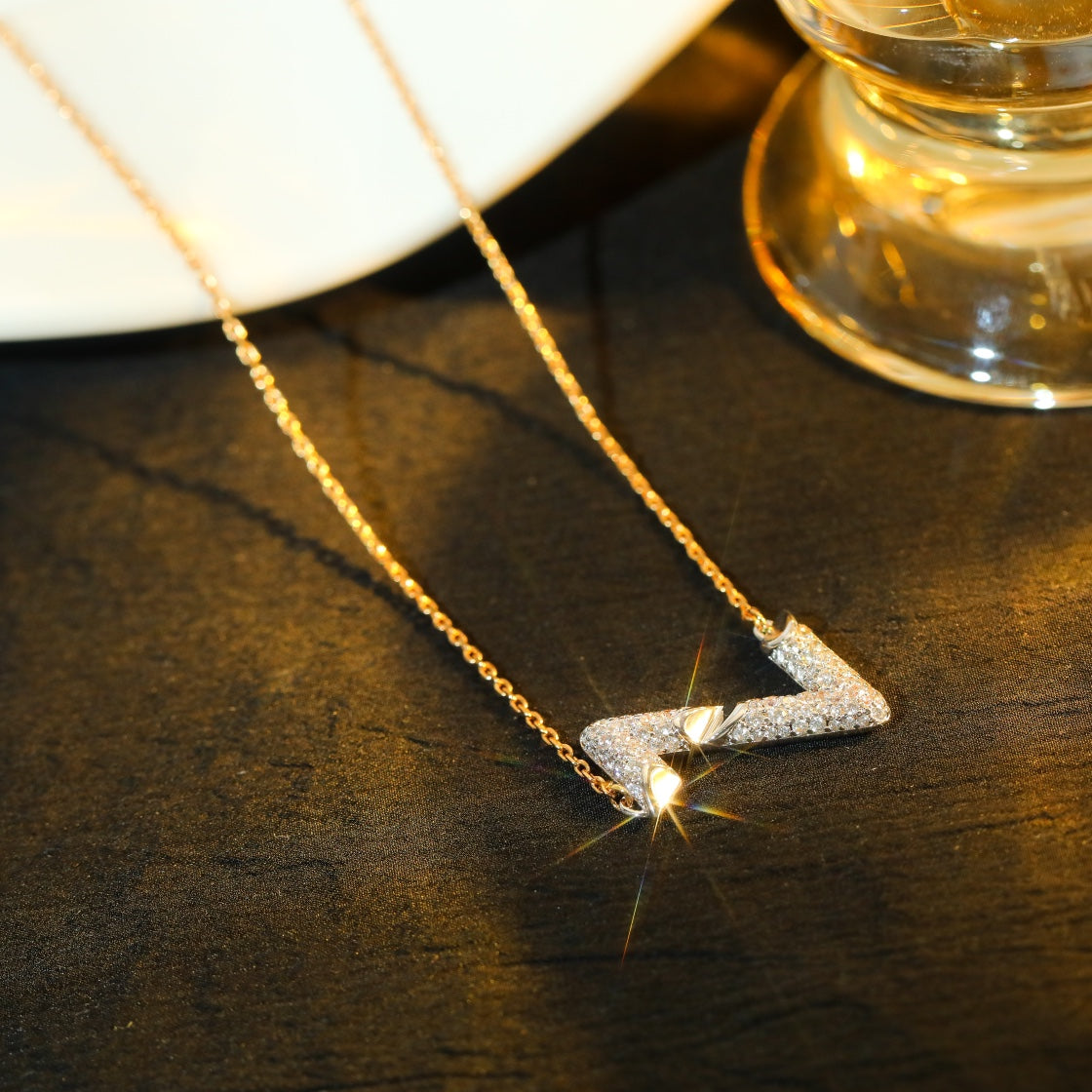 [Rose Tomorrow]VOLT SILVER DIAMOND PEDANT NECKLACE