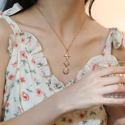 [Rose Tomorrow]STAR AND SUN DIAMOND PINK GOLD NECKLACE