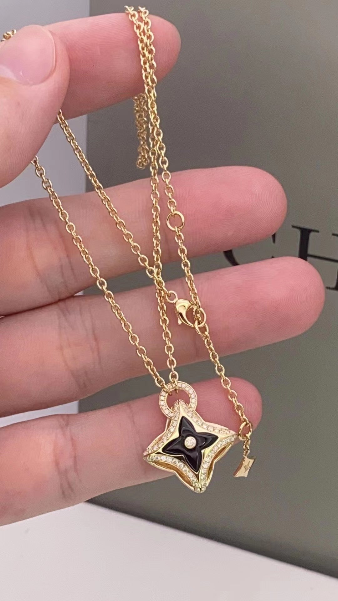 [Rose Tomorrow]STAR PEDANT PINK GOLD DIAMOND NECKLACE