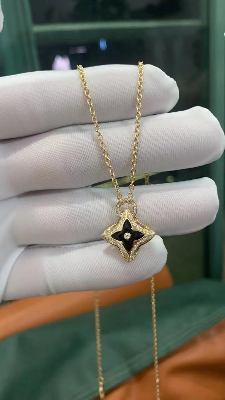 [Rose Tomorrow]STAR PEDANT PINK GOLD DIAMOND NECKLACE