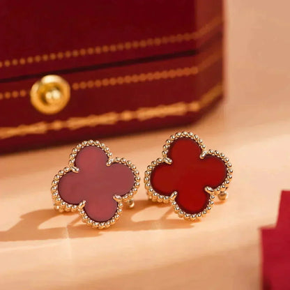 [Rose Tomorrow]CLOVER MEDIUM 1 MOTIFS CARNELIAN  EARRINGS