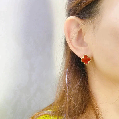 [Rose Tomorrow]CLOVER MEDIUM 1 MOTIFS CARNELIAN  EARRINGS