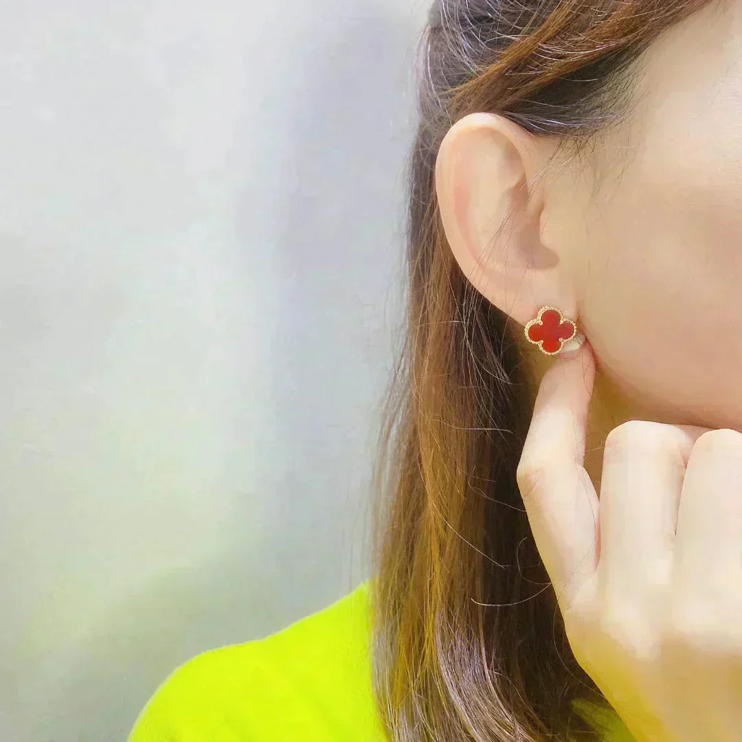 [Rose Tomorrow]CLOVER MEDIUM 1 MOTIFS CARNELIAN  EARRINGS