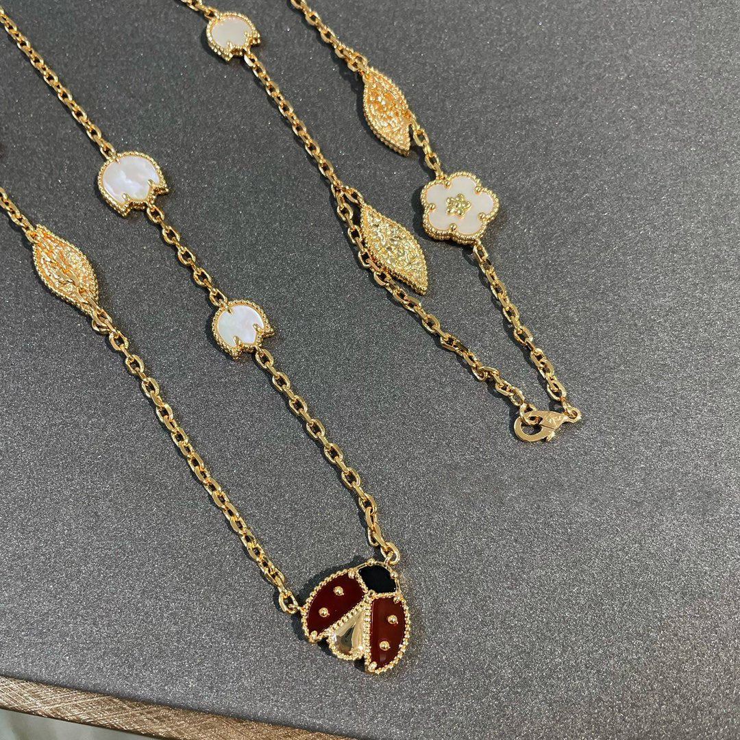 [💎ROSE💎]LUCKY SPRING 15 MOTIFS GOLD NECKLACE