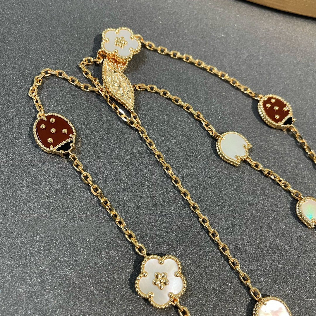 [💎ROSE💎]LUCKY SPRING 15 MOTIFS GOLD NECKLACE