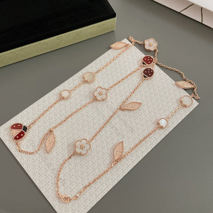 [Rose Tomorrow]LUCKY SPRING 15 MOTIFS ROSE GOLD NECKLACE