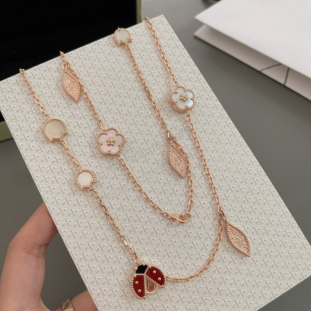 [Rose Tomorrow]LUCKY SPRING 15 MOTIFS ROSE GOLD NECKLACE