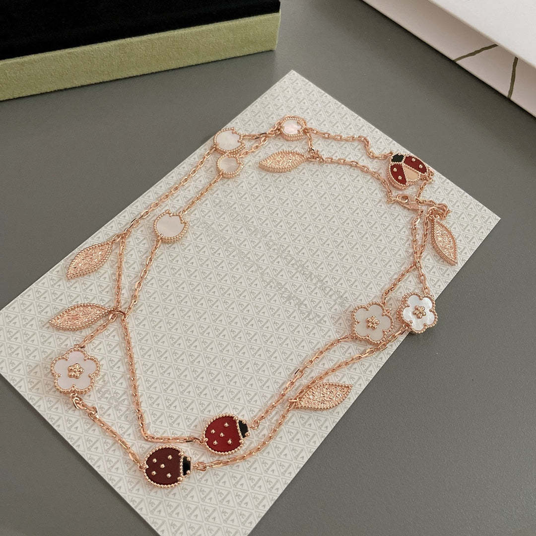 [Rose Tomorrow]LUCKY SPRING 15 MOTIFS ROSE GOLD NECKLACE