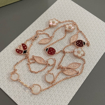 [Rose Tomorrow]LUCKY SPRING 15 MOTIFS ROSE GOLD NECKLACE