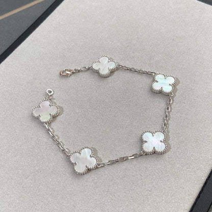 [💎ROSE💎]CLOVER SILVER MOP 5 MOTIF BRACELET