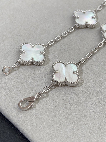 [💎ROSE💎]CLOVER SILVER MOP 5 MOTIF BRACELET