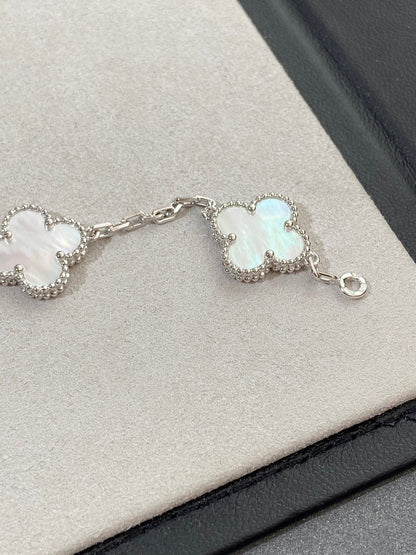 [💎ROSE💎]CLOVER SILVER MOP 5 MOTIF BRACELET