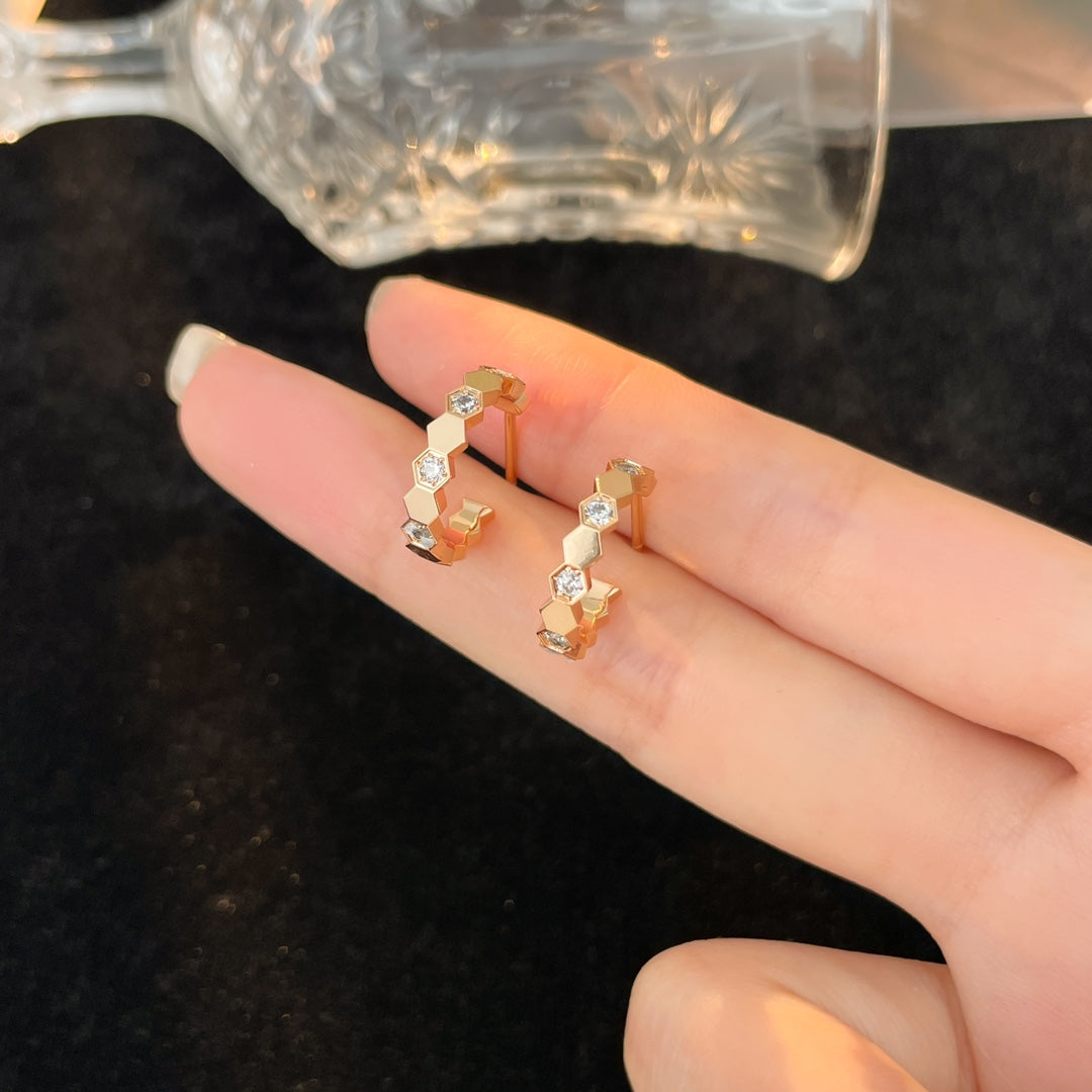 [Rose Tomorrow]BEE LOVE DIAMOND HOOP EARRINGS