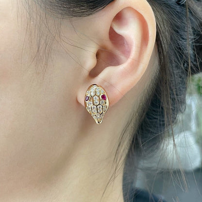 [Rose Tomorrow]SERPENT DIAMOND STUD EARRINGS