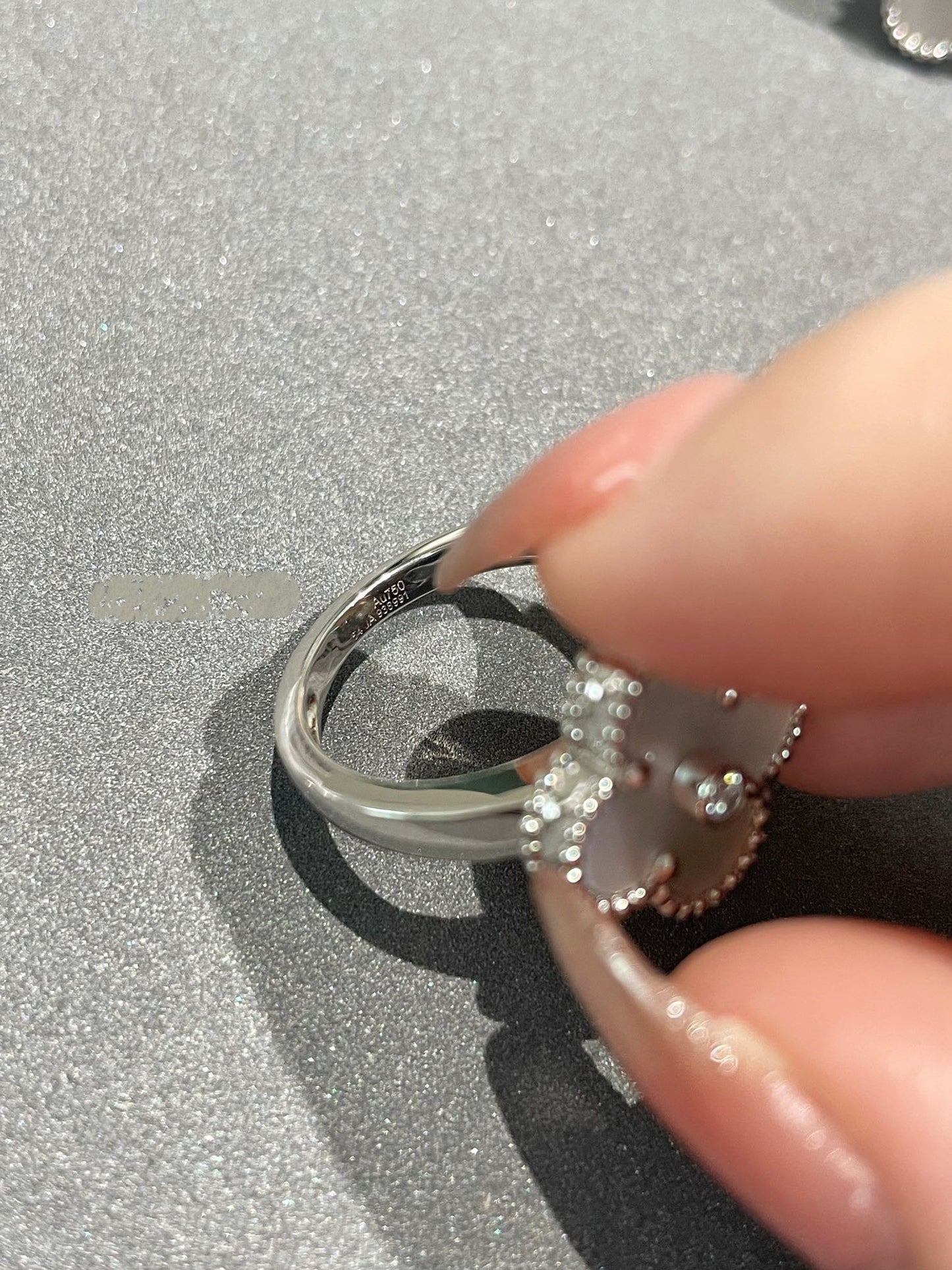 [Rose Tomorrow]CLOVER SILVER MOP DIAMOND RING