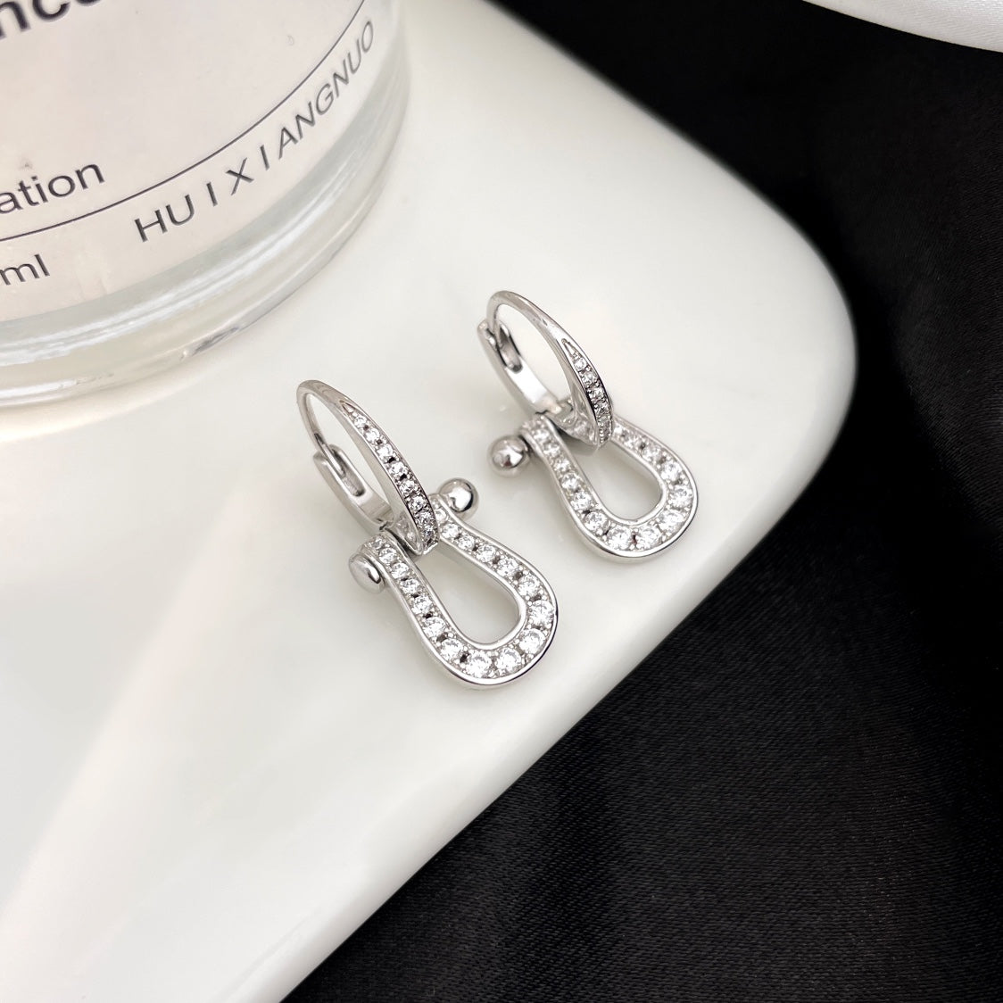 [Rose Tomorrow]FORCE 10 FULL DIAMOND DROP EARRINGS MEDIUM MODEL