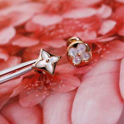 [Rose Tomorrow]STAR AND SUN PINK GOLD MOP STUD EARRINGS